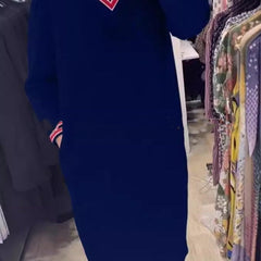 💖Damska sukienka z dzianiny z dekoltem w serek
