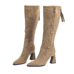 ❄️Winter Specials❄️ Pointed Toe Chunky Heel Warm Long Boots