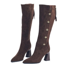 ❄️Winter Specials❄️ Pointed Toe Chunky Heel Warm Long Boots