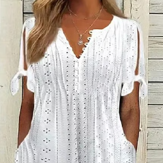 Elegancka damska sukienka z dekoltem w szpic