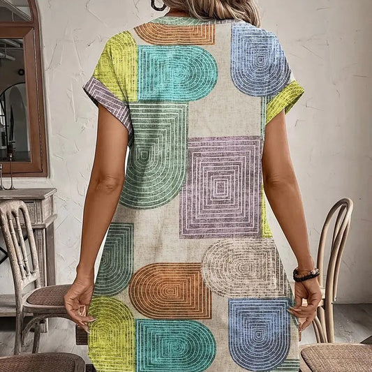 🌺【 S-2xl】 Kolorowa sukienka z nadrukiem