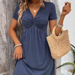 【S-2XL 】💖DAM SURYS z krótkimi rękawami i dekoltem do V