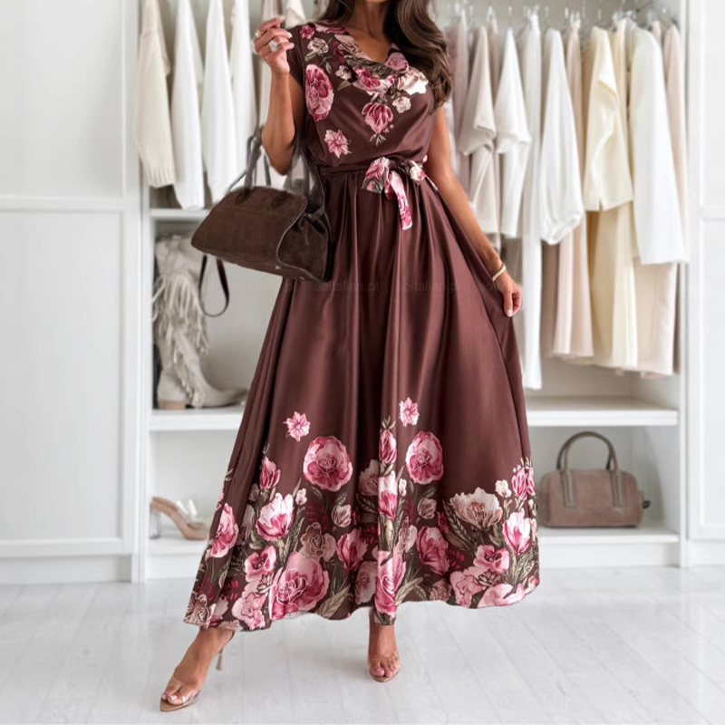 Sukienka z nadrukiem w stylu V-Ring dla kobiet