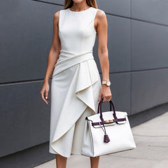 Damska sukienka z okrągłym dekoltem