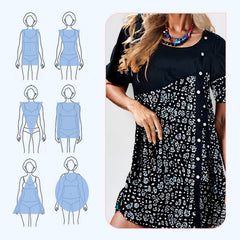 💃 Vintage elegancja, nowoczesny komfort - przynosząc swobodnie 🌸 Vintage drukowaną bawełnę z patchworkiem dla kobiet