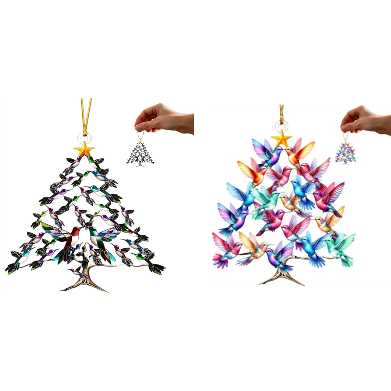 Akrylowa ozdoba świąteczna w kształcie kolibra