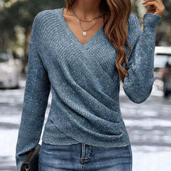 🎁Poznaj Boże Narodzenie 40% ZNIŻKI🎄|Damski elegancki, swobodny, dzianinowy top z dekoltem w kształcie litery V 【DARMOWA WYSYŁKA !!!】