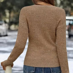 🎁Poznaj Boże Narodzenie 40% ZNIŻKI🎄|Damski elegancki, swobodny, dzianinowy top z dekoltem w kształcie litery V 【DARMOWA WYSYŁKA !!!】