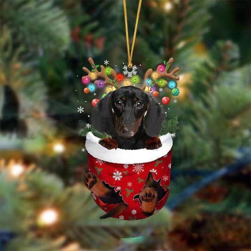 🐶 (2 szt.) Urocza świąteczna ozdoba w kształcie psa w skarpetce🎄
