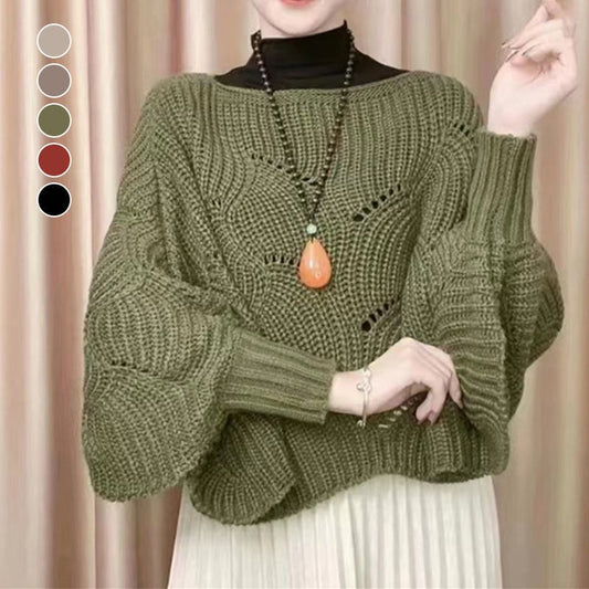 Szal dziewiarski z rękawami nietoperzowymi