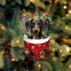 🐶 (2 szt.) Urocza świąteczna ozdoba w kształcie psa w skarpetce🎄