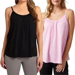 Luźny top bez rękawów z wbudowanym biustonoszem