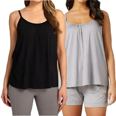 Luźny top bez rękawów z wbudowanym biustonoszem