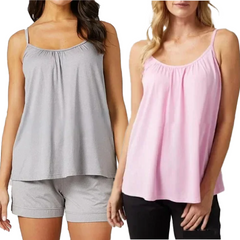 Luźny top bez rękawów z wbudowanym biustonoszem
